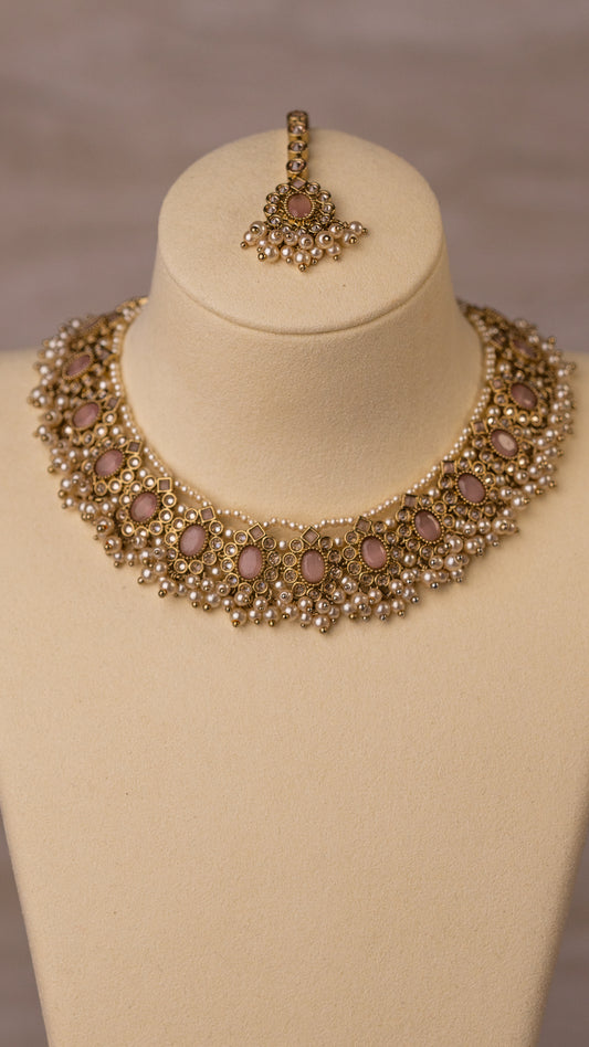 Maya Necklace Set - Pale Pink
