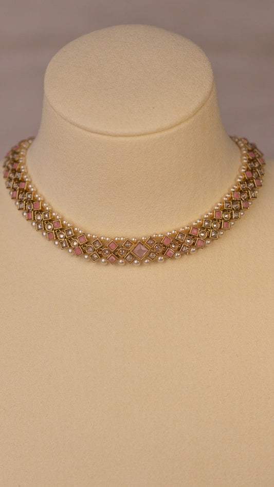 Sundari Necklace Set - Pink