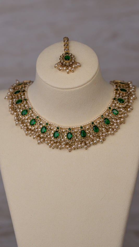 Maya Necklace Set - Emerald Green